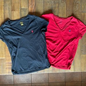 Ralph Lauren | Womens V-Neck T-Shirts | Set of 2 | Medium | Excellent Condition
